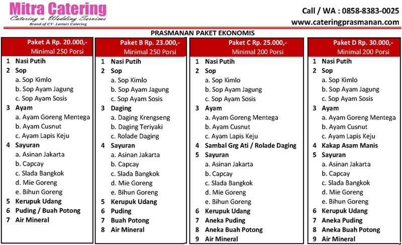 5 daftar menu catering prasmanan murah di Jakarta Harga mulai 20 ribu 2023
